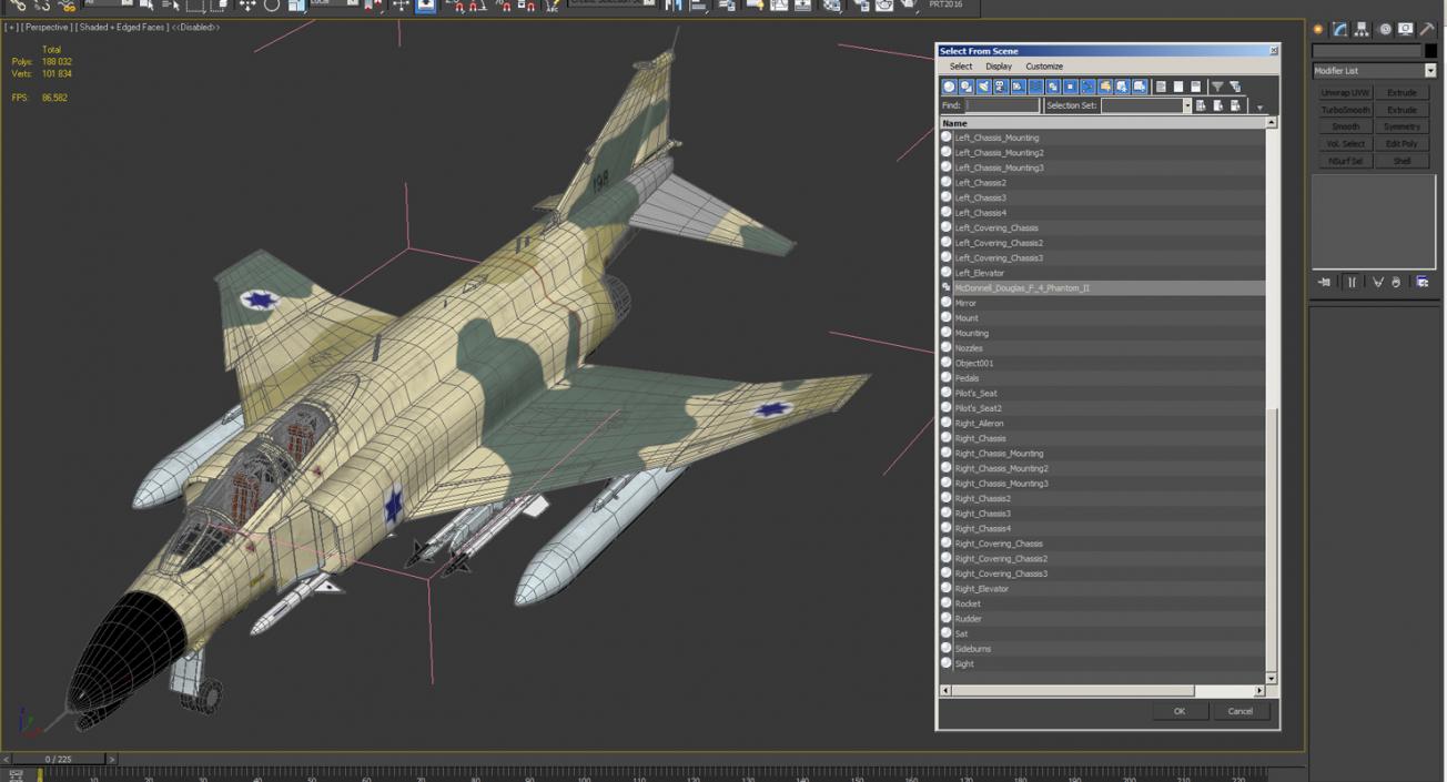 3D model F-4E Kurnass Israeli Air Force