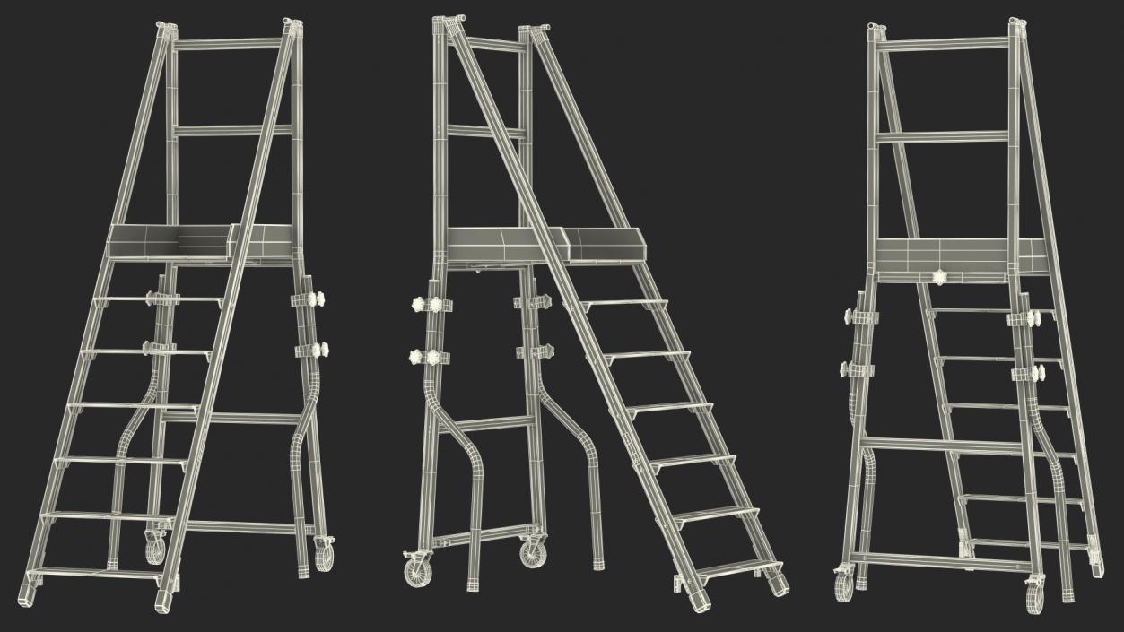 3D model Aluminium Platform Ladder