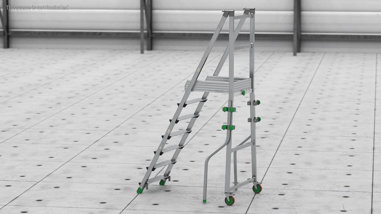 3D model Aluminium Platform Ladder