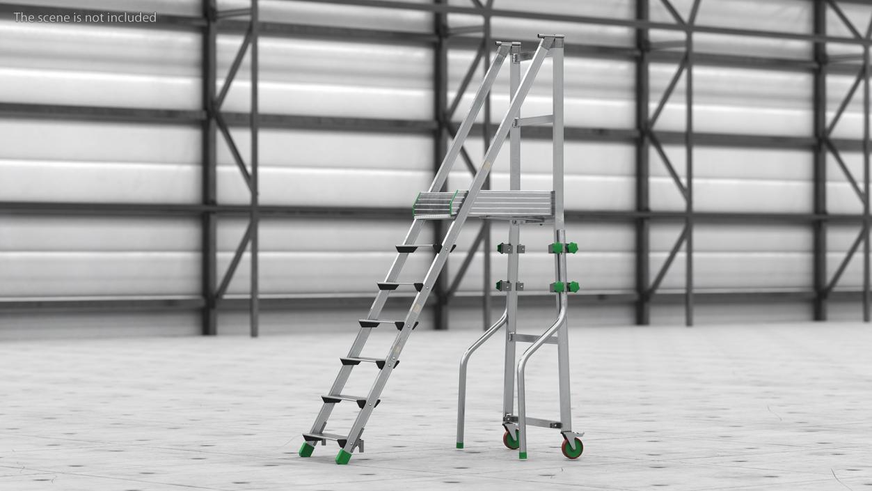 3D model Aluminium Platform Ladder