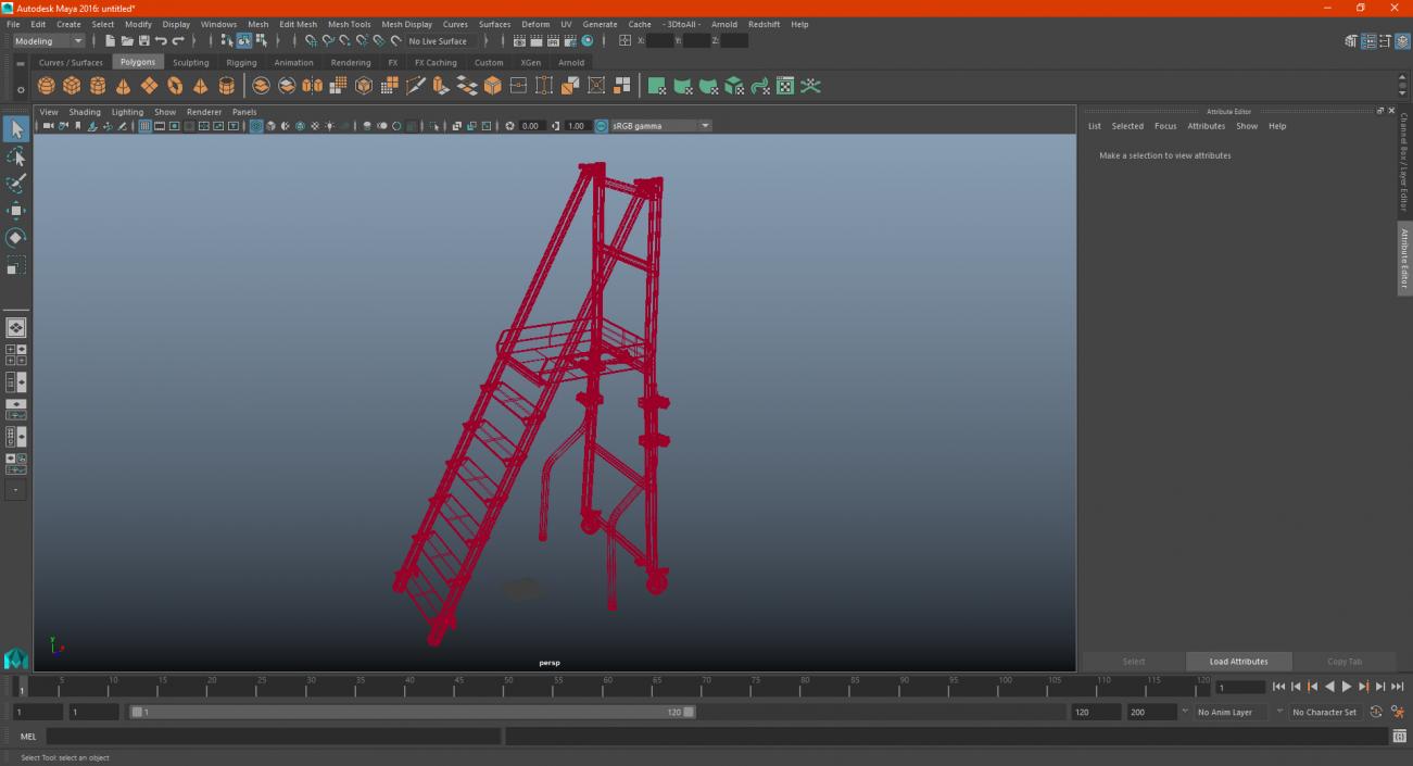 3D model Aluminium Platform Ladder