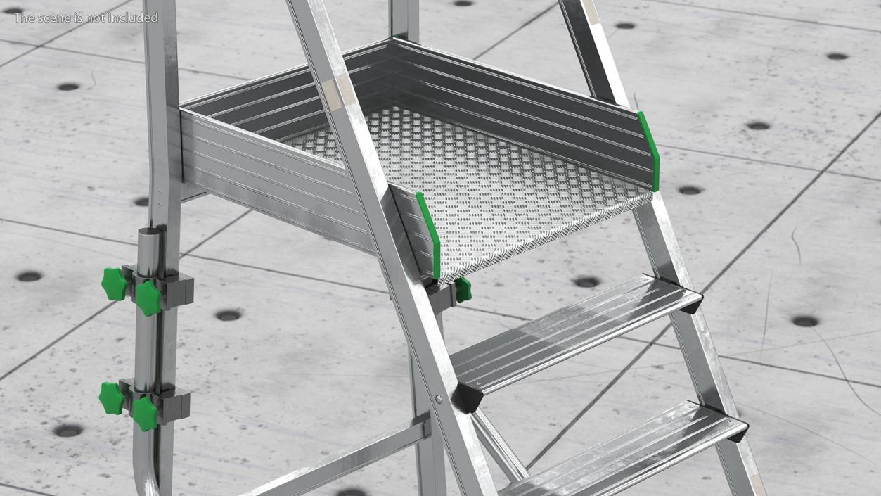 3D model Aluminium Platform Ladder