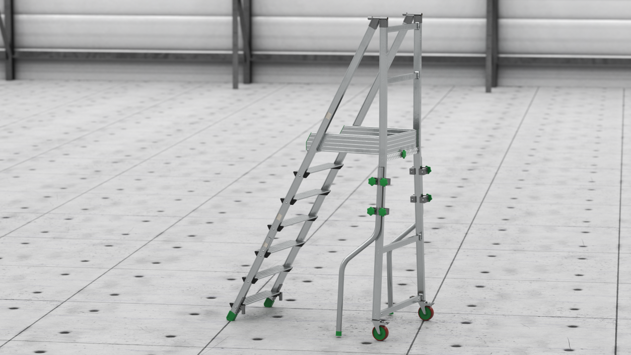 3D model Aluminium Platform Ladder