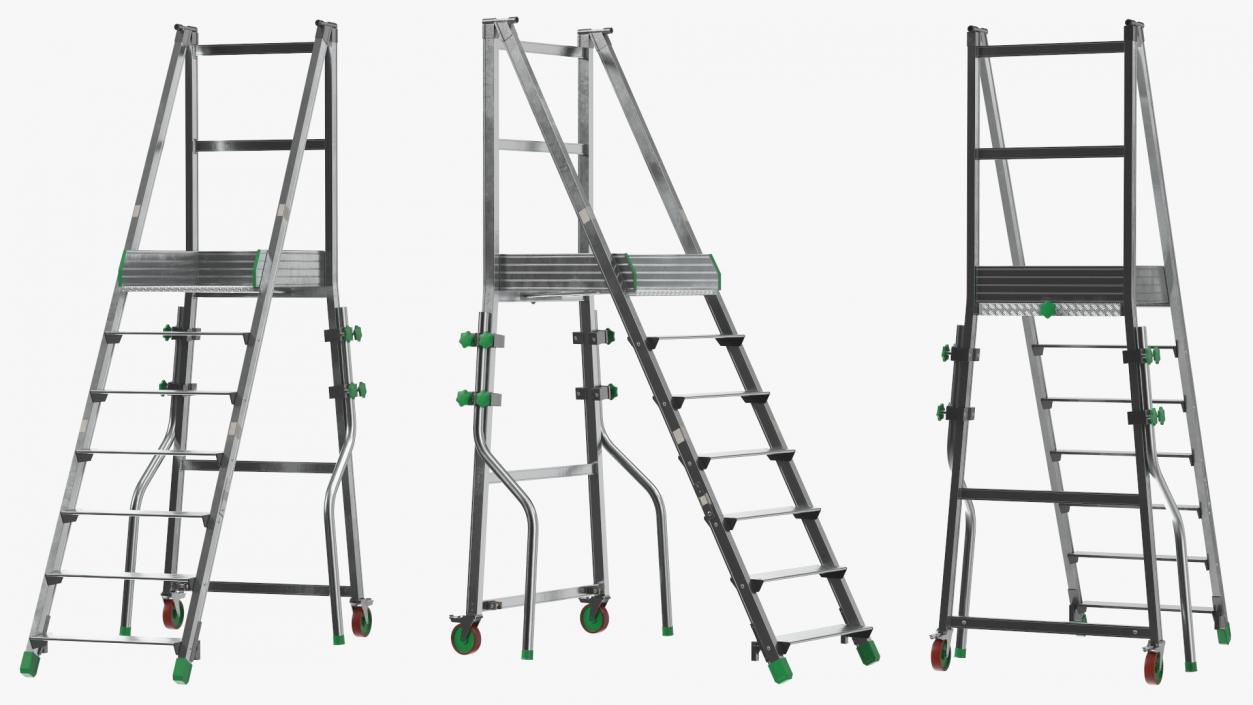 3D model Aluminium Platform Ladder