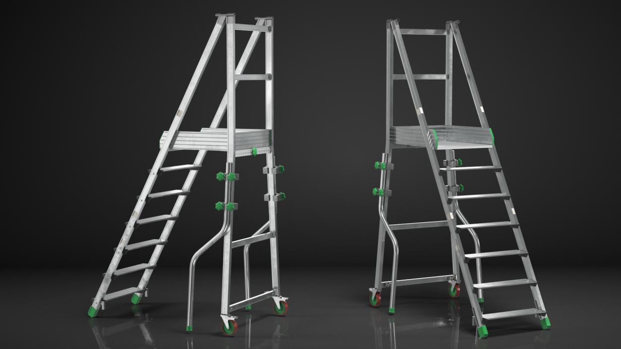 3D model Aluminium Platform Ladder