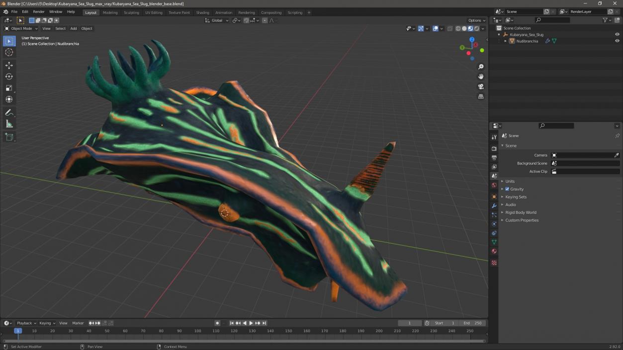 3D Kubaryana Sea Slug model