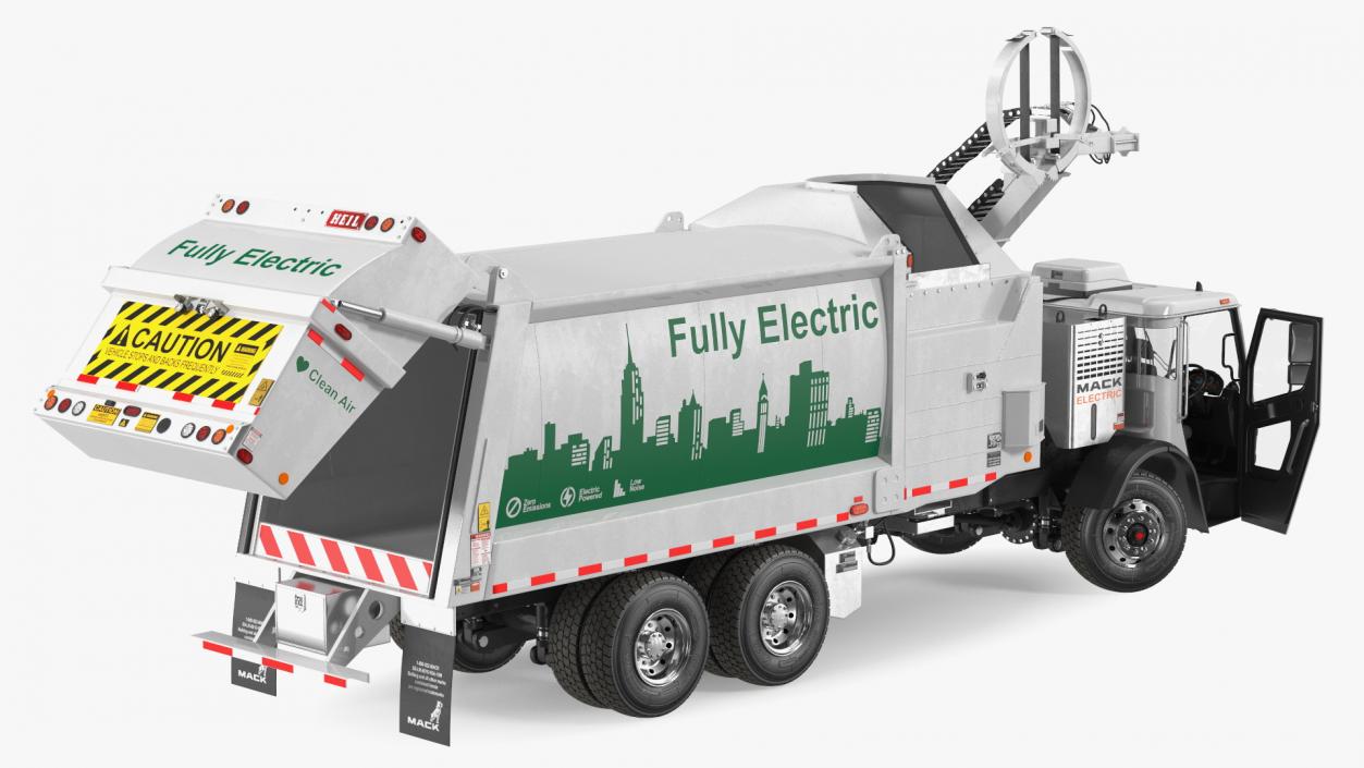 New Mack LR Electric Truck White Rigged 3D model