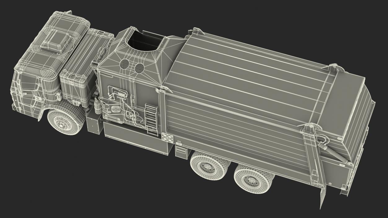 New Mack LR Electric Truck White Rigged 3D model