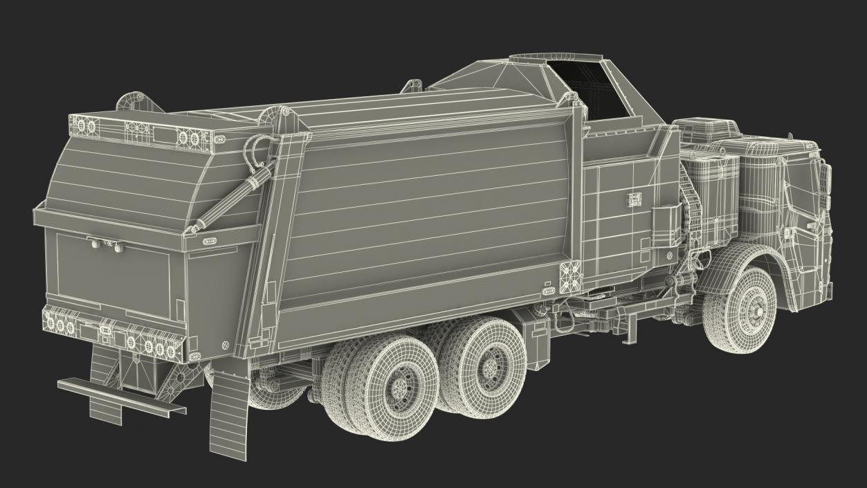 New Mack LR Electric Truck White Rigged 3D model