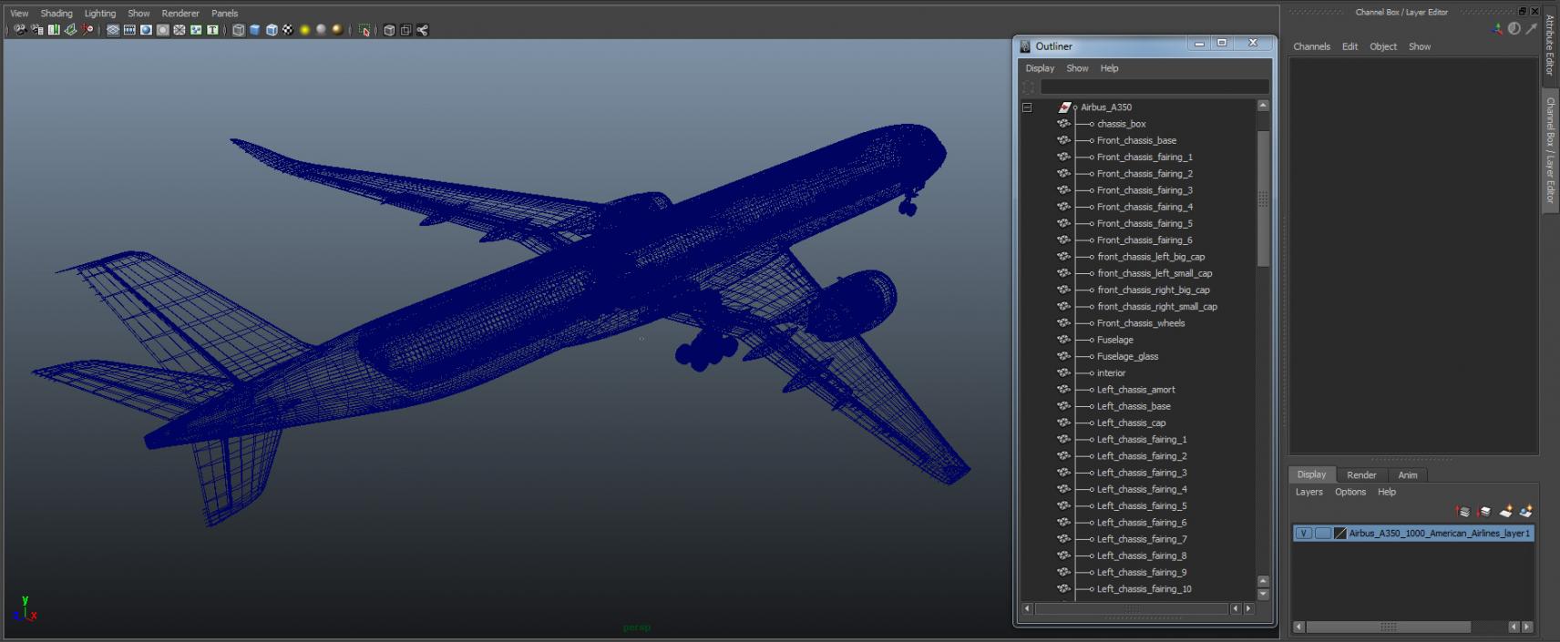 Airbus A350-1000 American Airlines 3D model