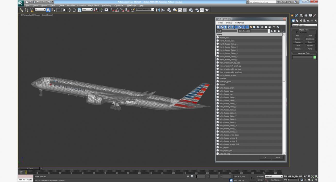 Airbus A350-1000 American Airlines 3D model