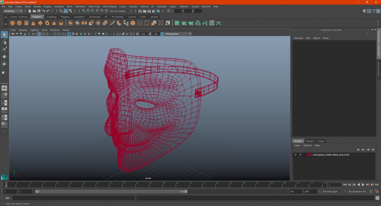 3D Anonymous Mask with Teardrop model