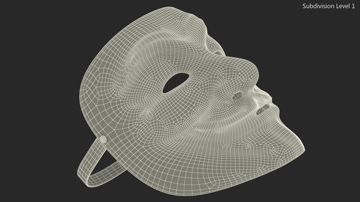 3D Anonymous Mask with Teardrop model