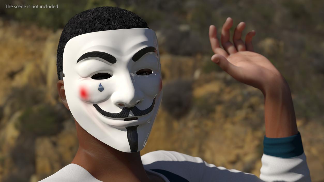 3D Anonymous Mask with Teardrop model