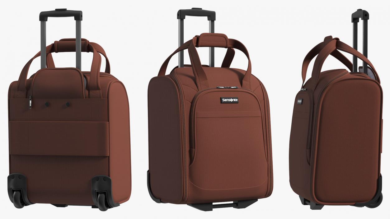 Softshell Luggage Bag Samsonite Brown 3D