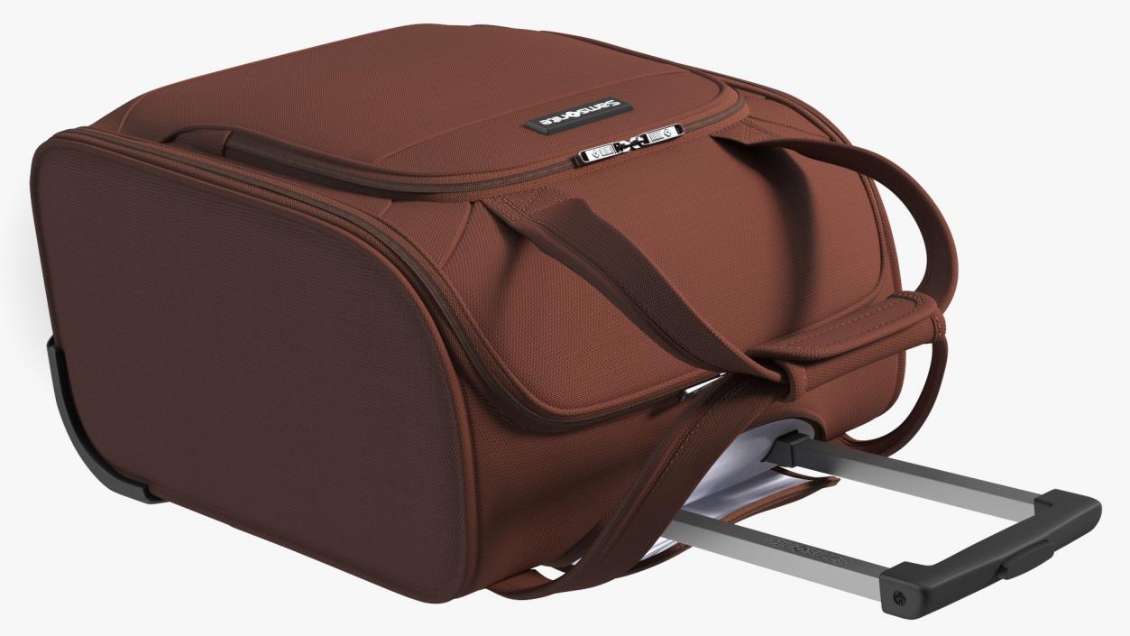 Softshell Luggage Bag Samsonite Brown 3D