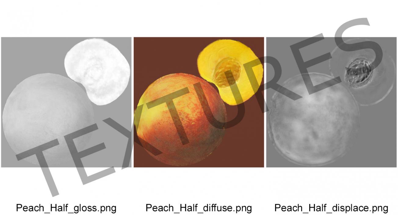 Peach Fruit Collection 3D