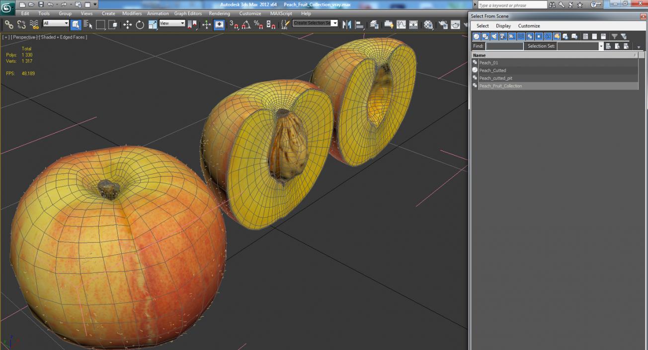 Peach Fruit Collection 3D