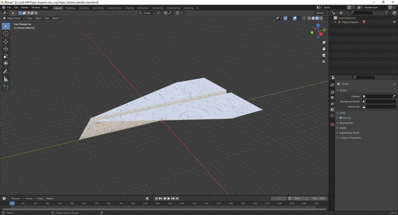 Paper Airplane 3D model