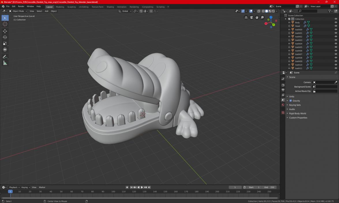 3D Crocodile Dentist Toy 2 model