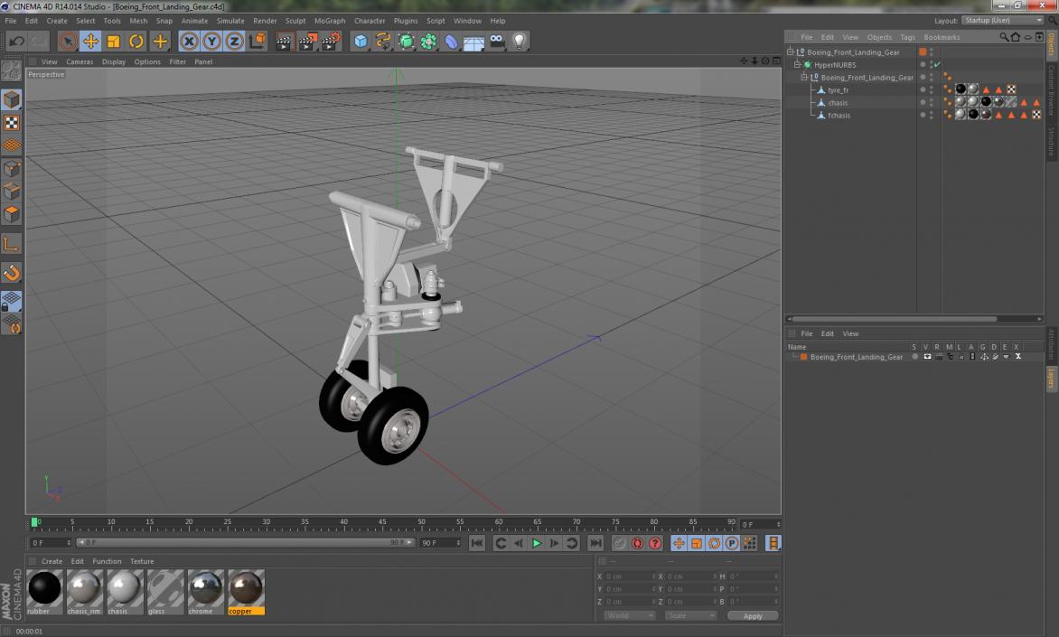 3D model Boeing Front Landing Gear