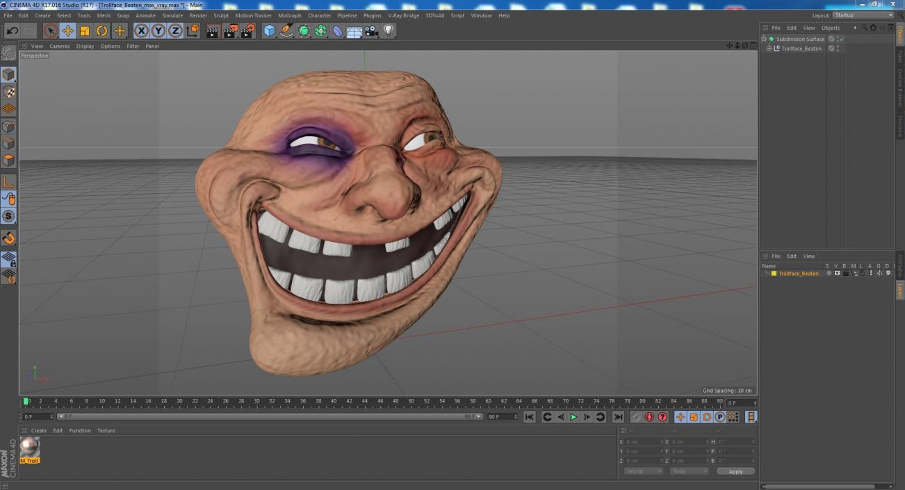 3D Trollface Beaten