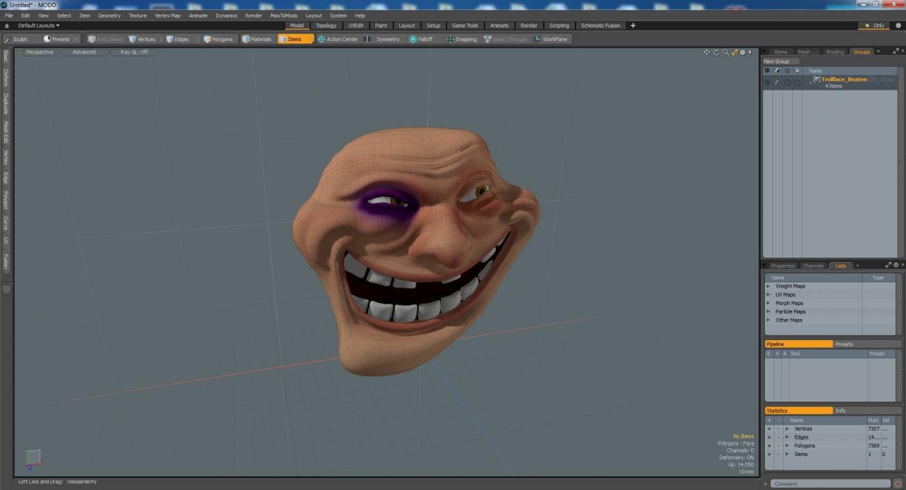 3D Trollface Beaten