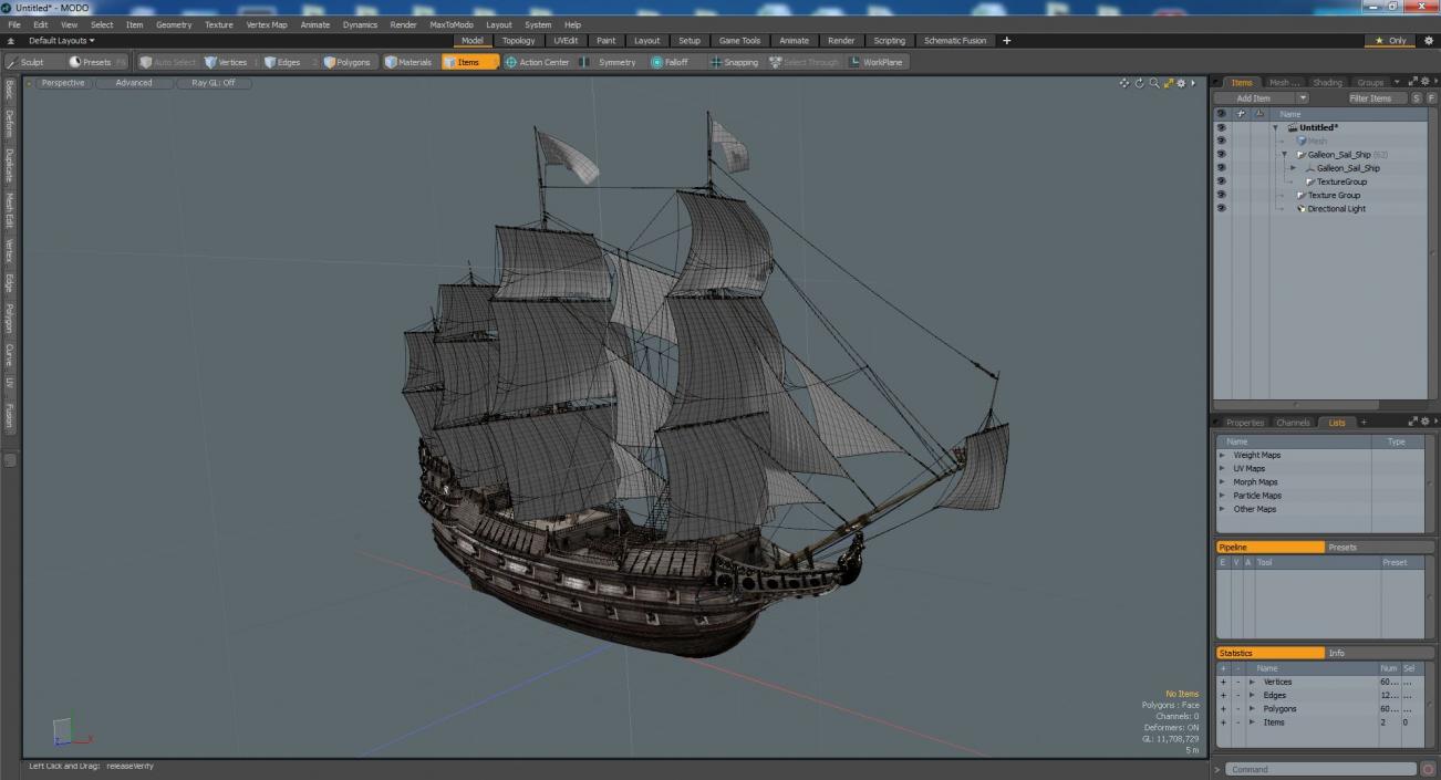 Galleon Sail Ship 3D