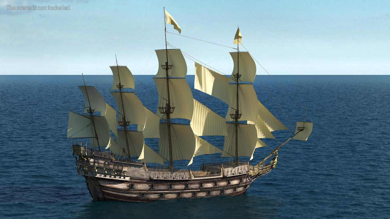 Galleon Sail Ship 3D