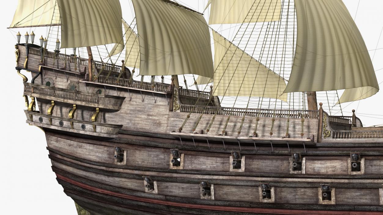 Galleon Sail Ship 3D