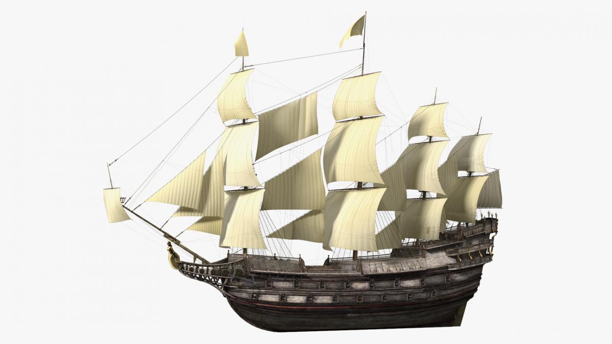 Galleon Sail Ship 3D