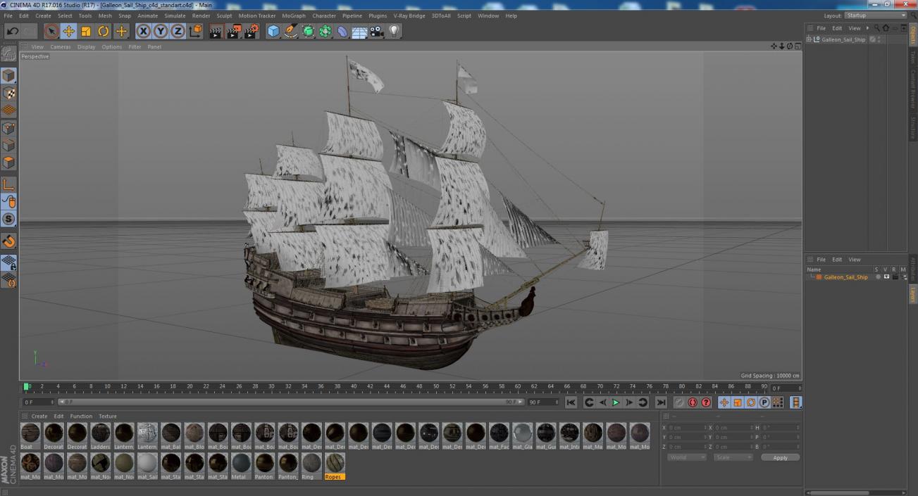 Galleon Sail Ship 3D