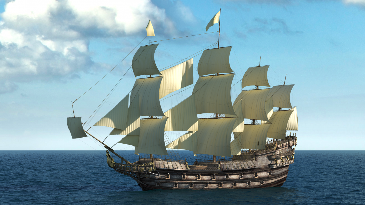 Galleon Sail Ship 3D