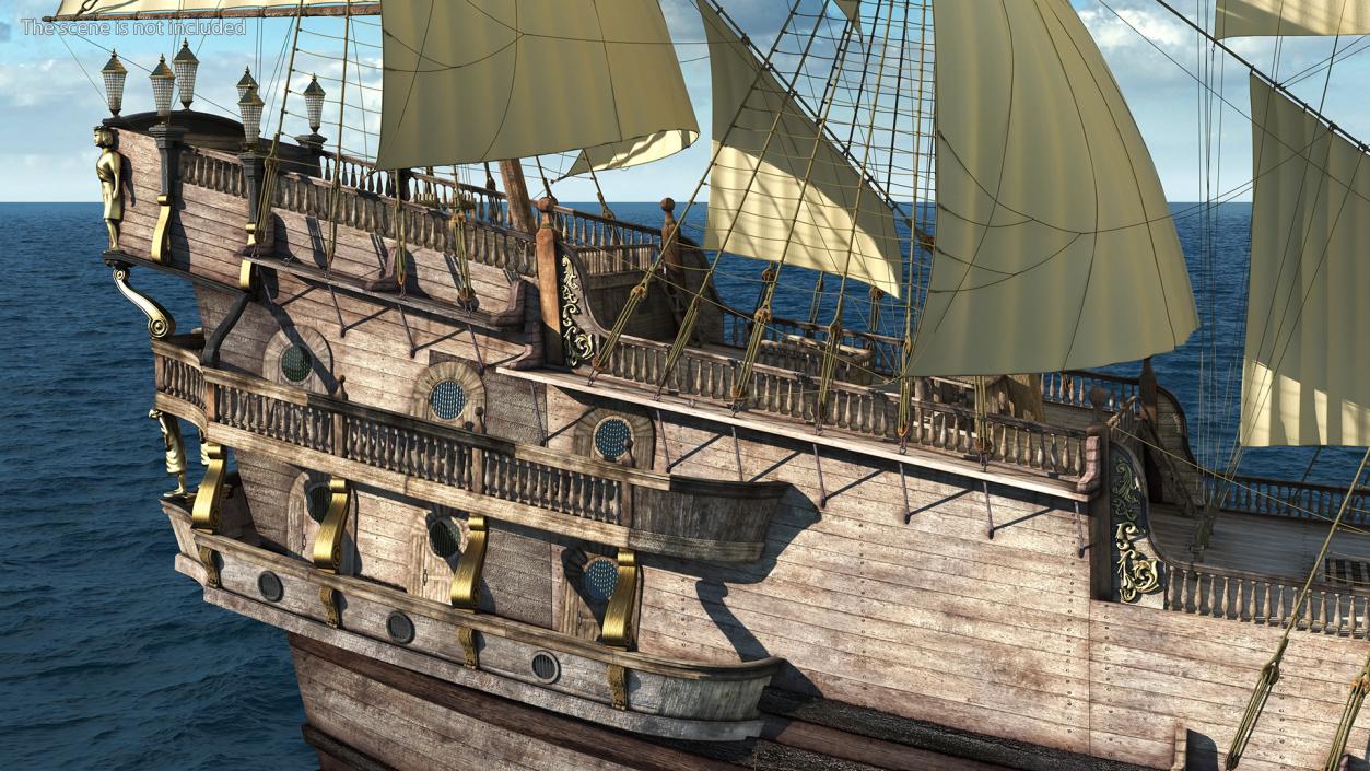 Galleon Sail Ship 3D