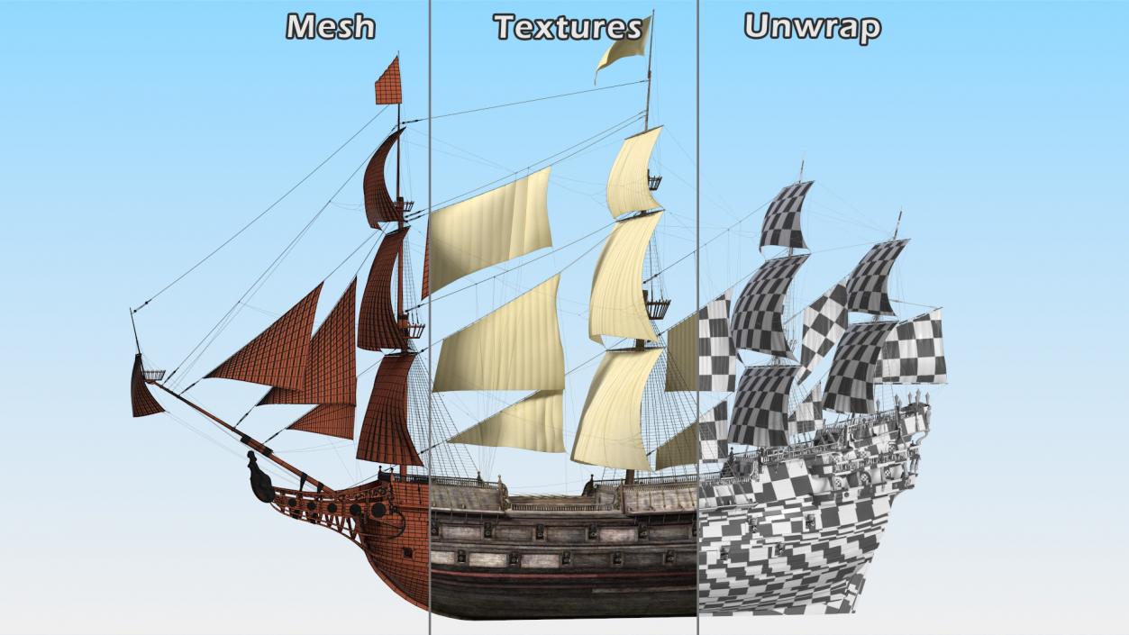 Galleon Sail Ship 3D