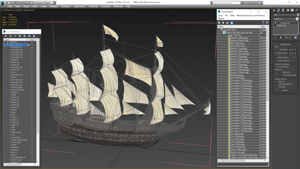 Galleon Sail Ship 3D