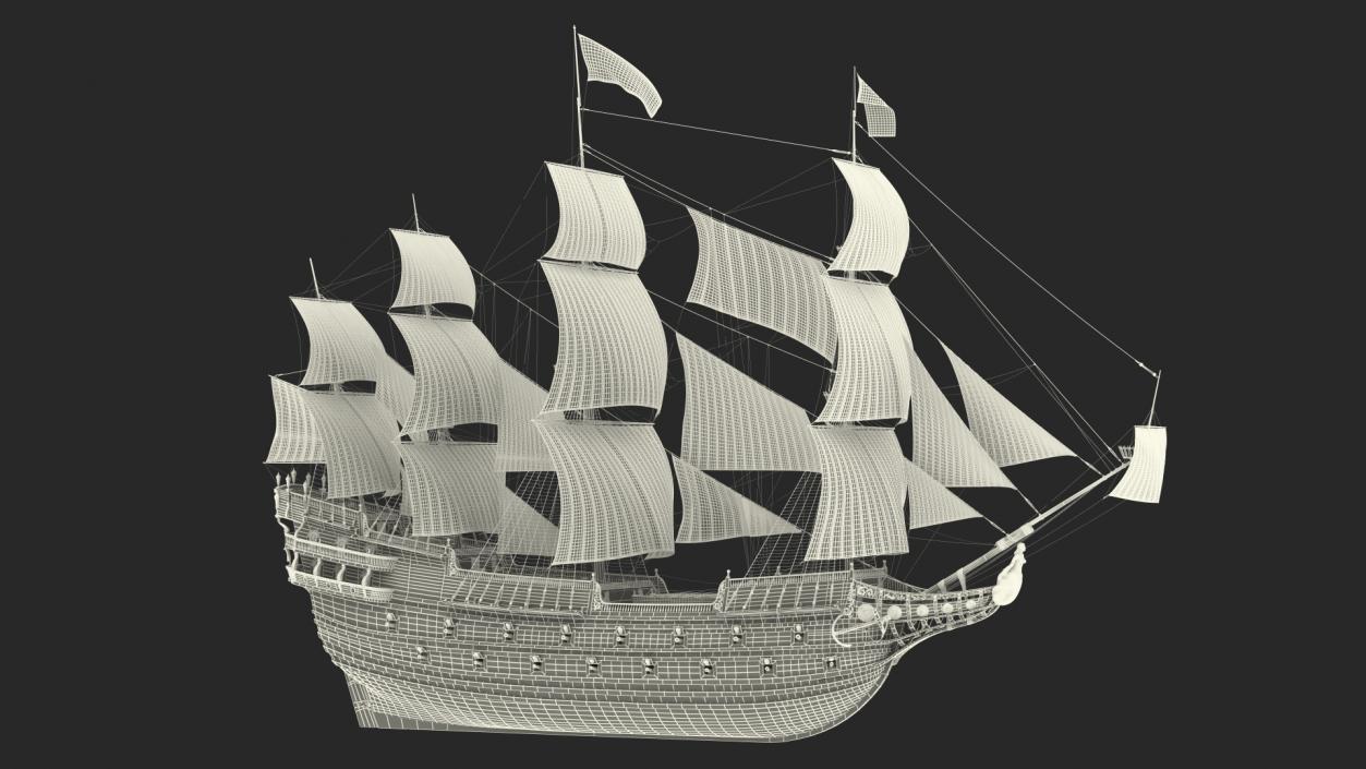 Galleon Sail Ship 3D