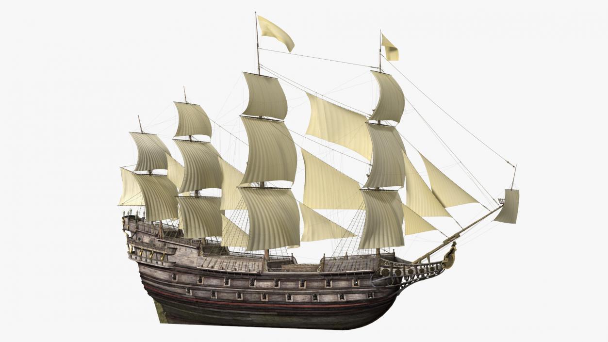 Galleon Sail Ship 3D