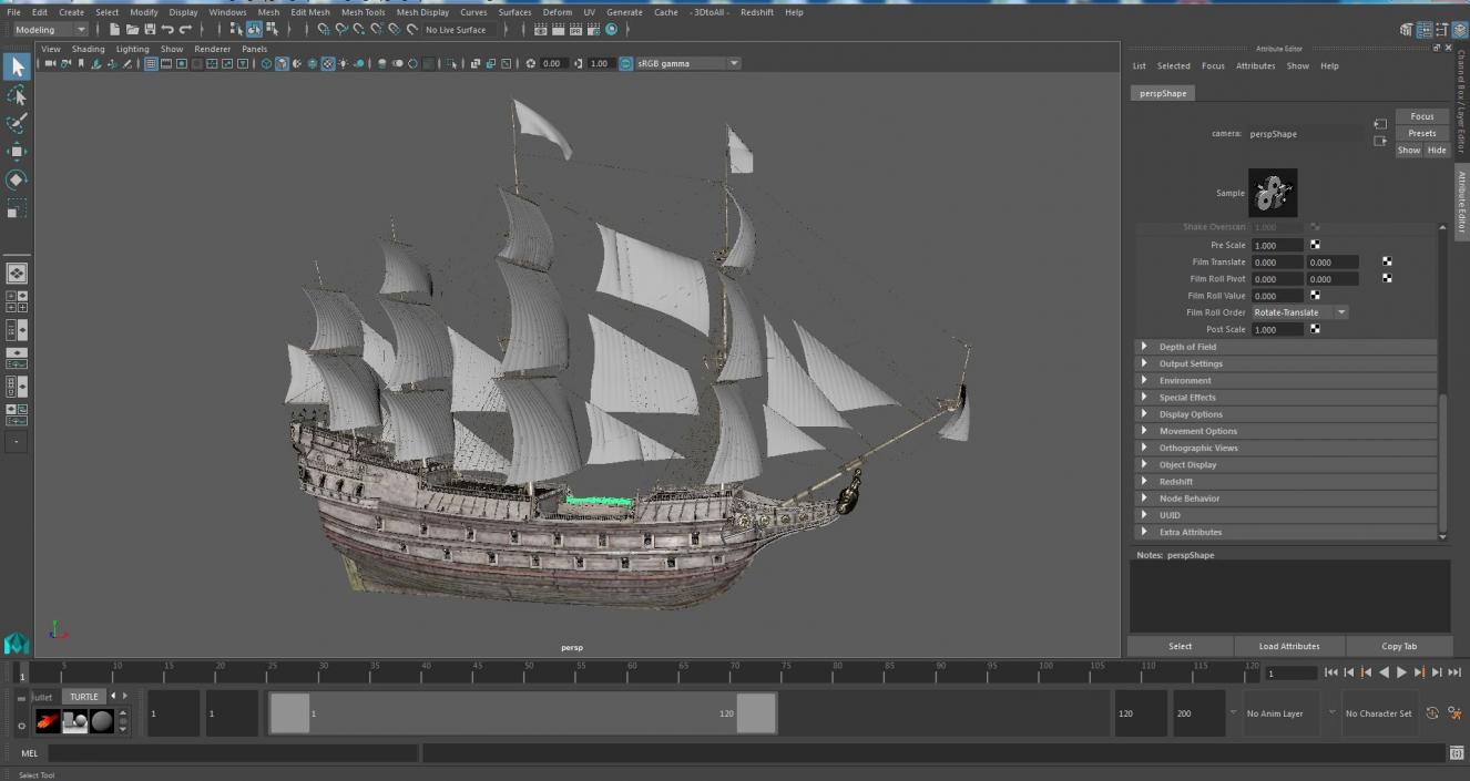 Galleon Sail Ship 3D