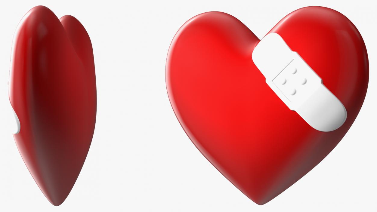 Heart with Patch Emoji 3D