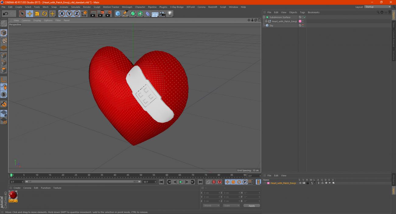 Heart with Patch Emoji 3D