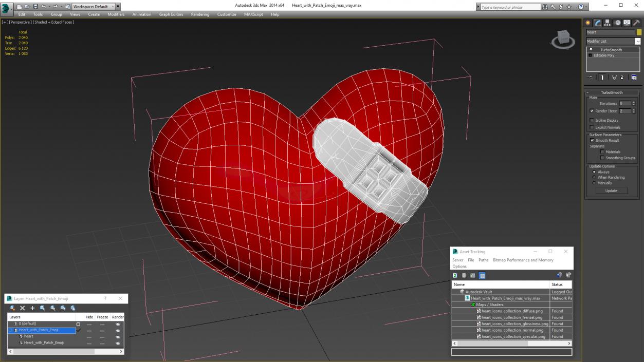 Heart with Patch Emoji 3D