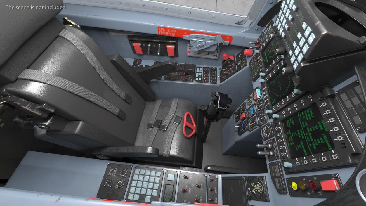 3D model Chengdu J10 S Tandem Seated Cockpit