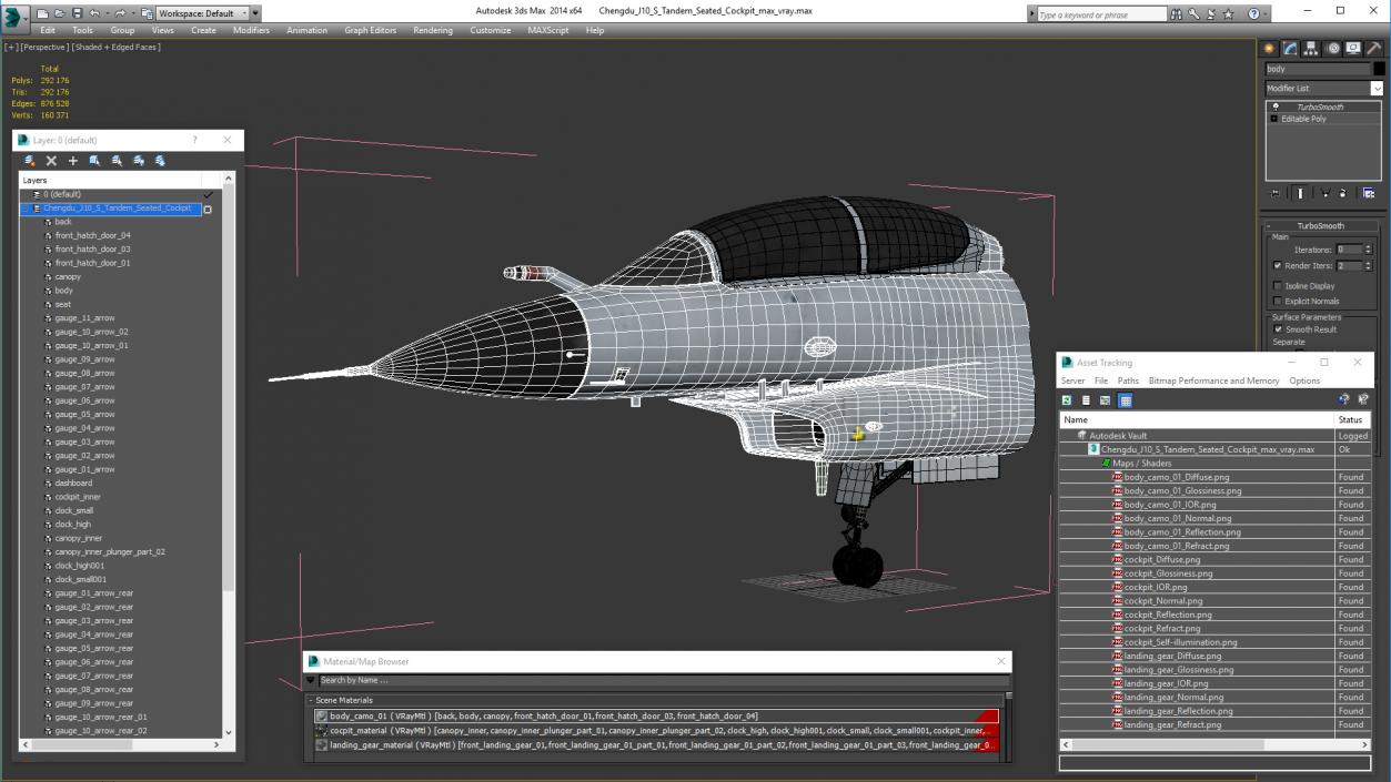 3D model Chengdu J10 S Tandem Seated Cockpit