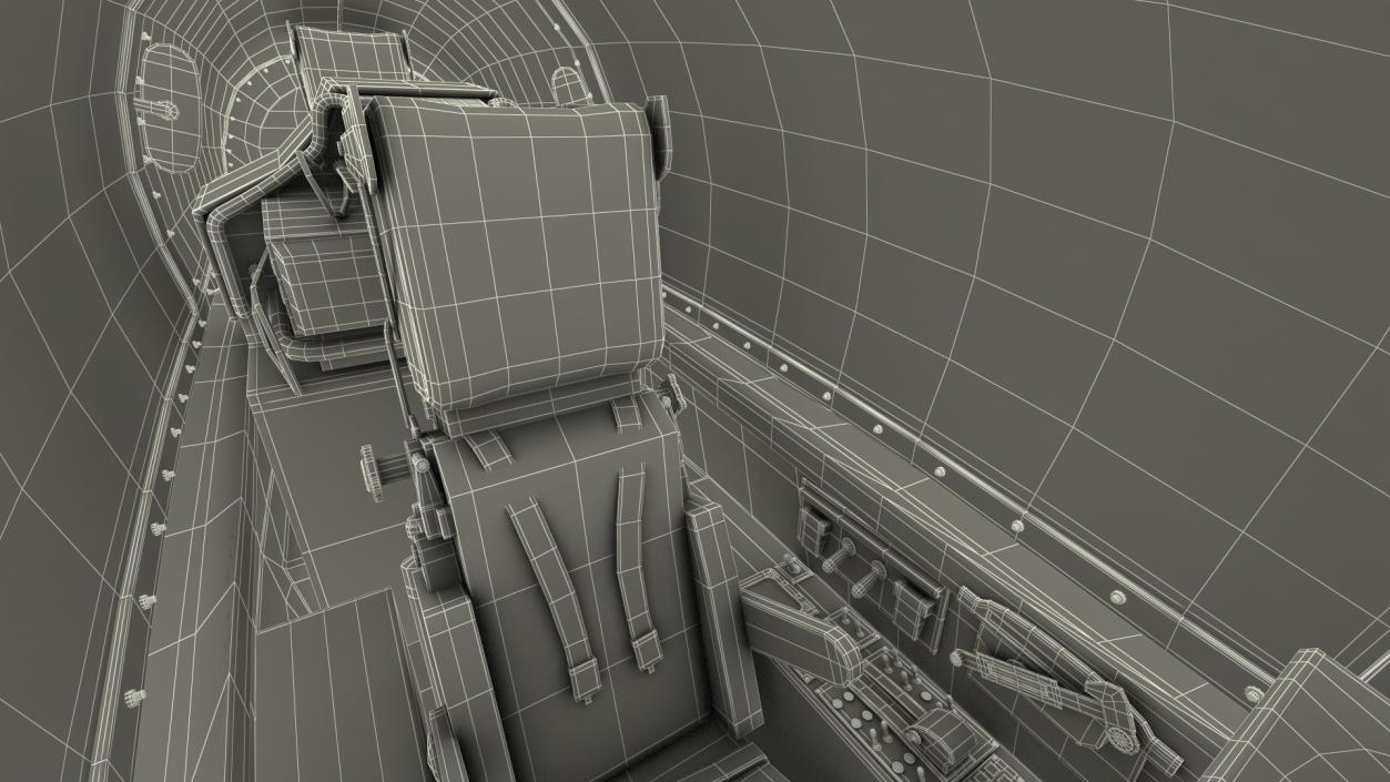 3D model Chengdu J10 S Tandem Seated Cockpit