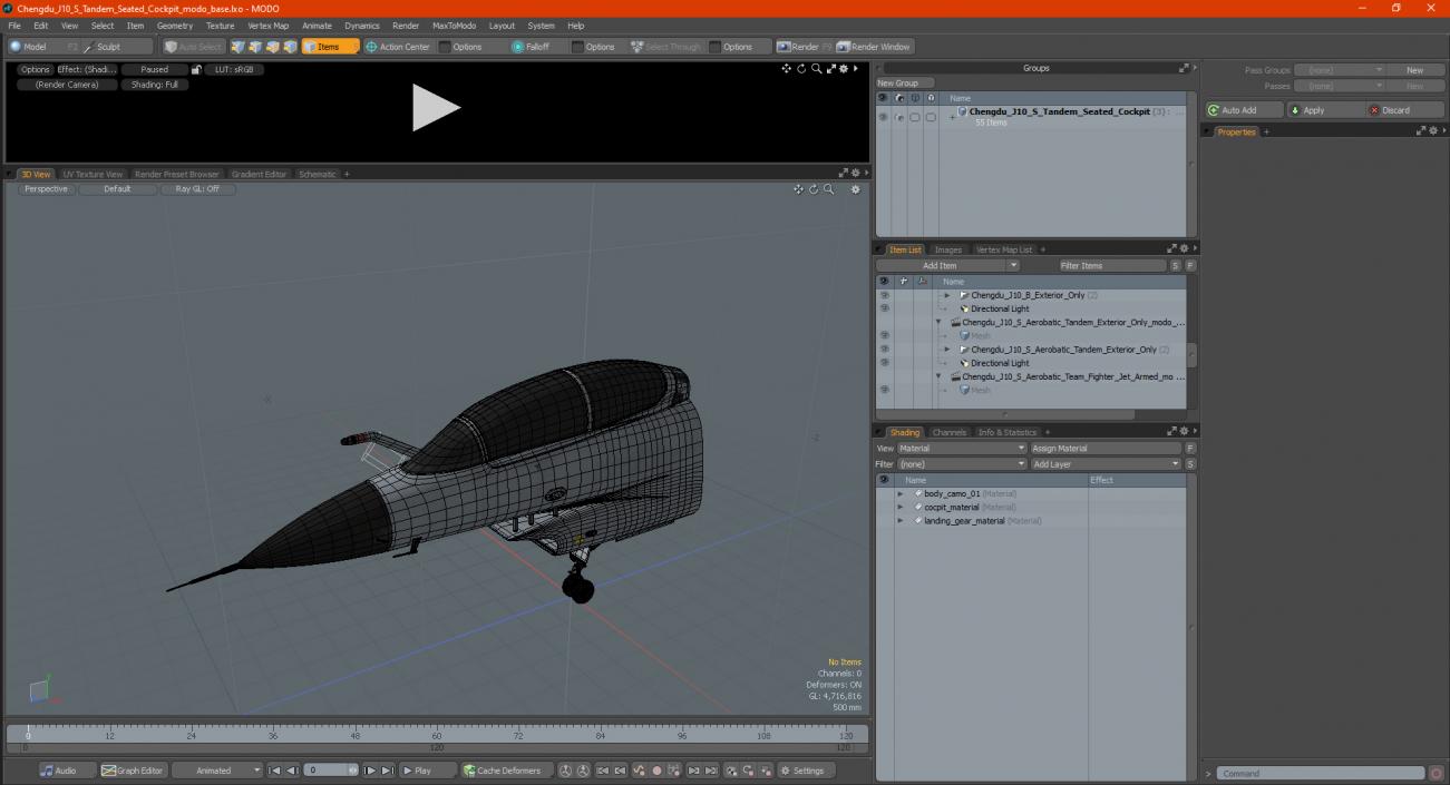 3D model Chengdu J10 S Tandem Seated Cockpit