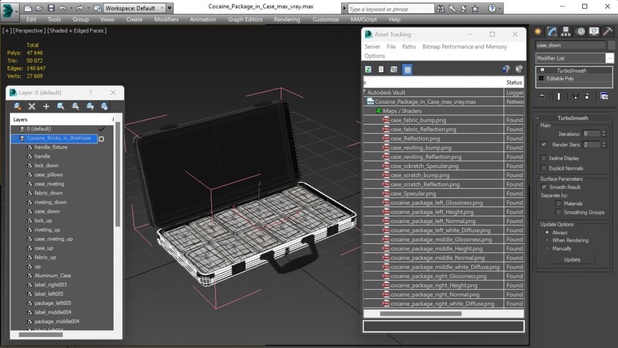 3D Cocaine Package in Case model