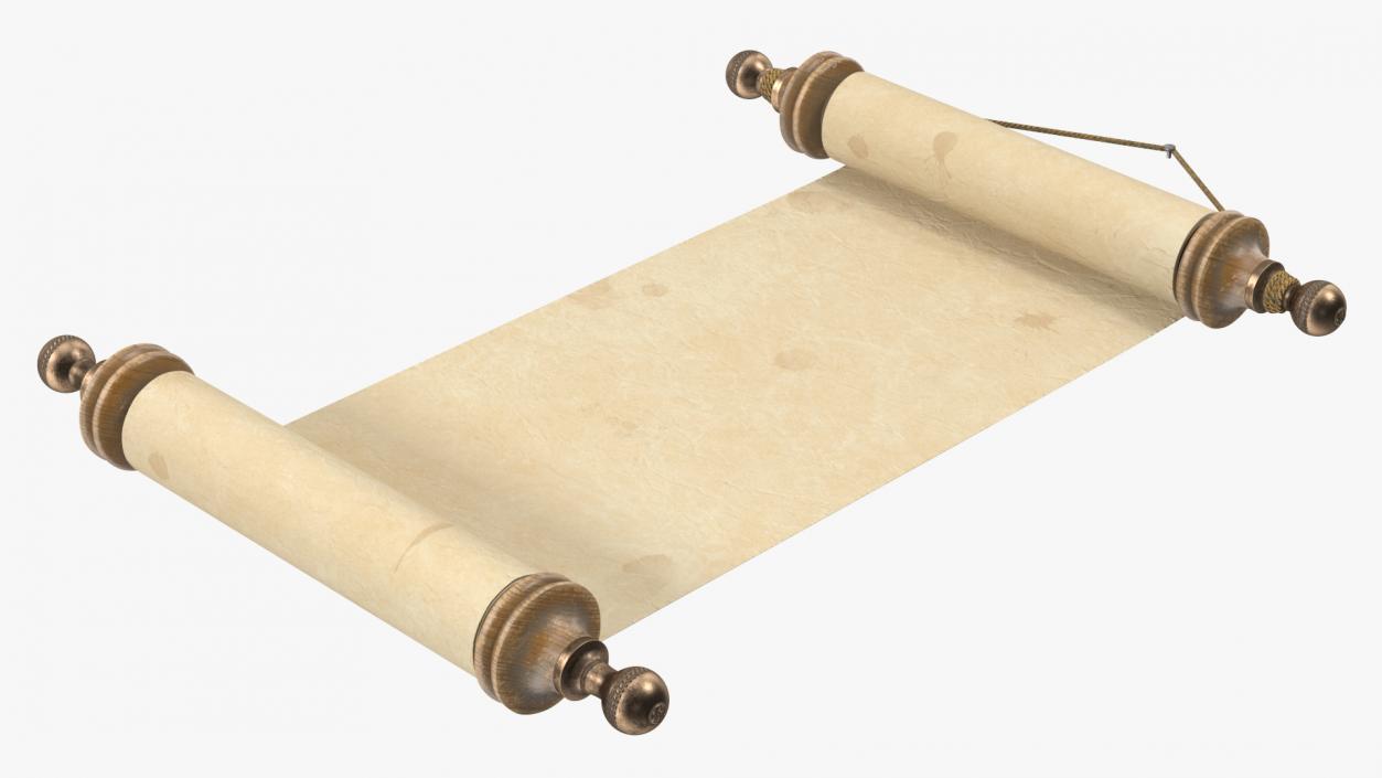 3D Antique Parchment Paper Scroll Wall Hanging model