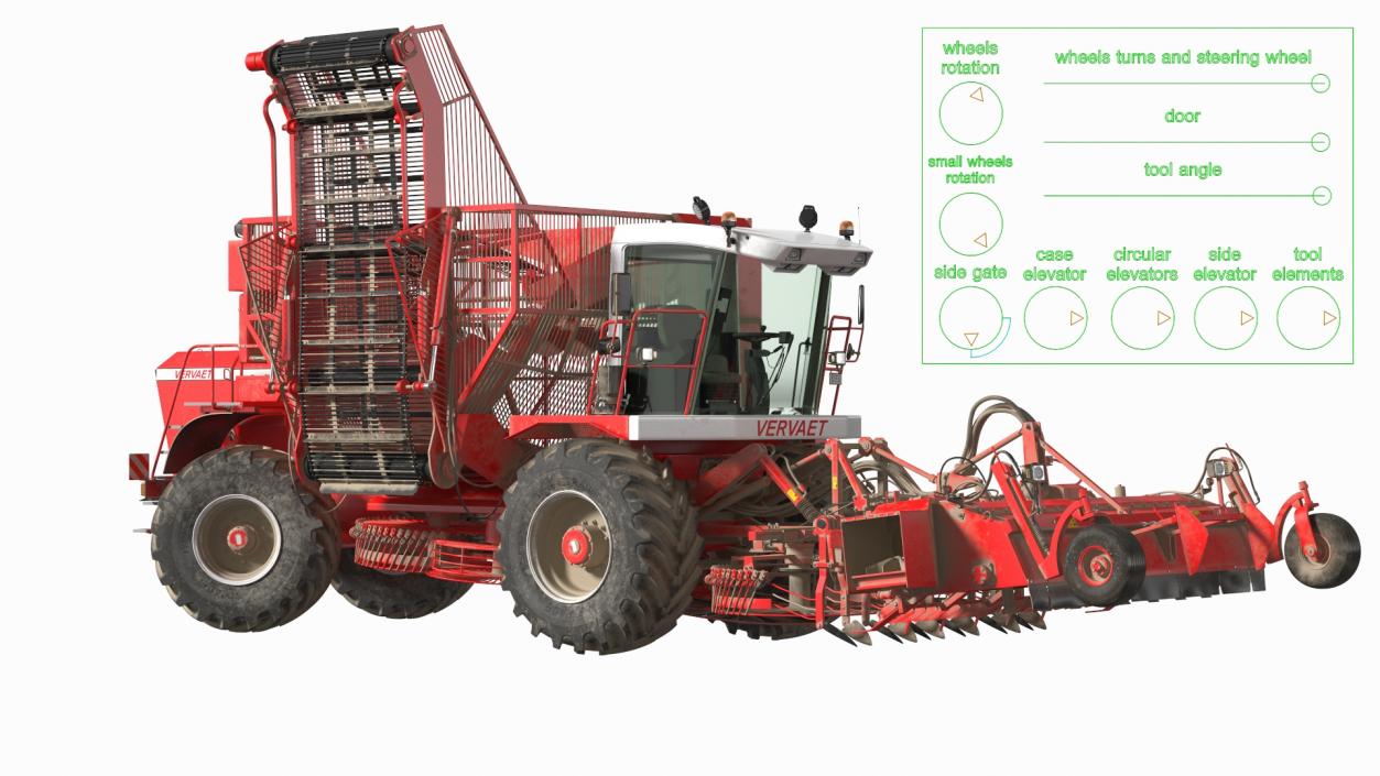 Vervaet 17T Beet Harvester Dusty Rigged 3D model