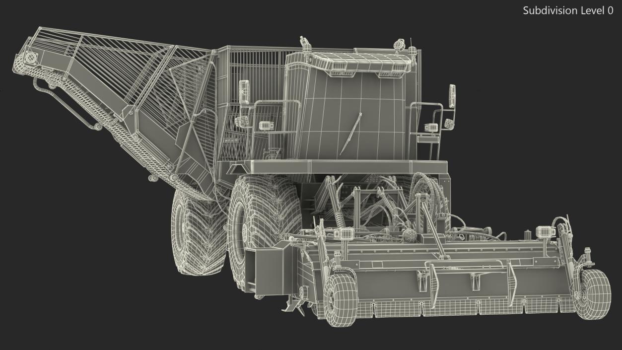 Vervaet 17T Beet Harvester Dusty Rigged 3D model